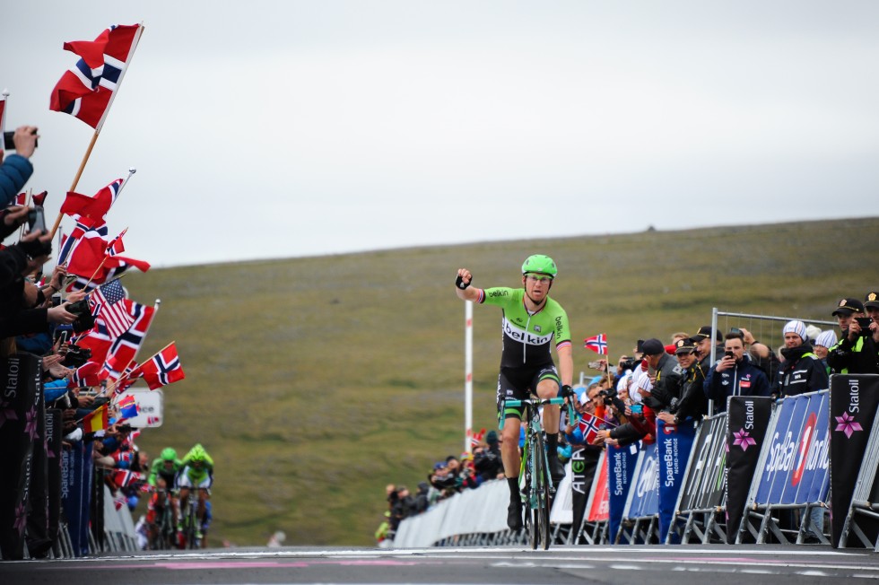 Comeback: Her blir han historisk ved å ta den nordligste seieren i et internasjonalt sykkelritt noen gang. Foto: ASO