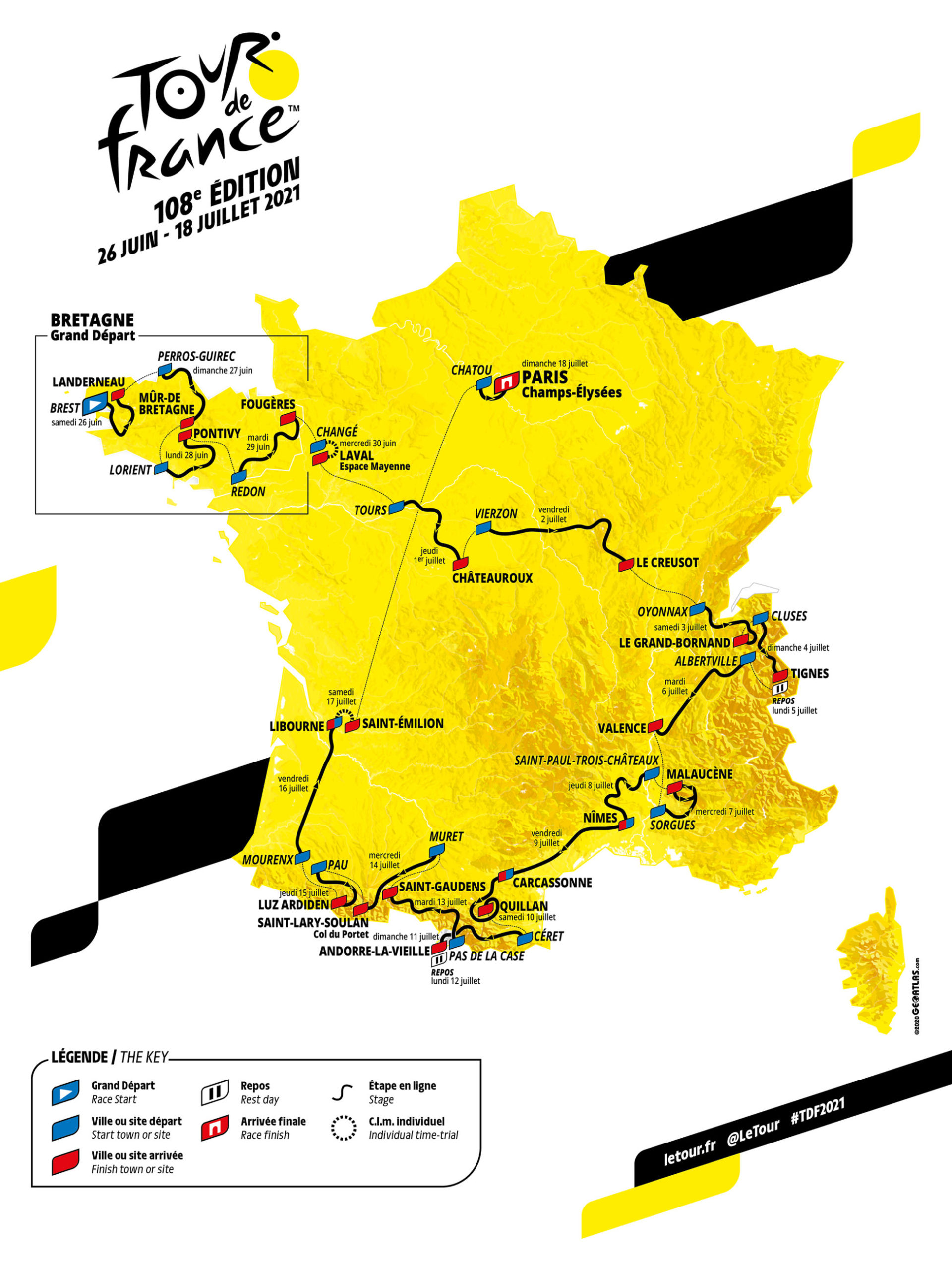 Ikonisk Tour de France-fjell skal bestiges to ganger på samme dag i 2021